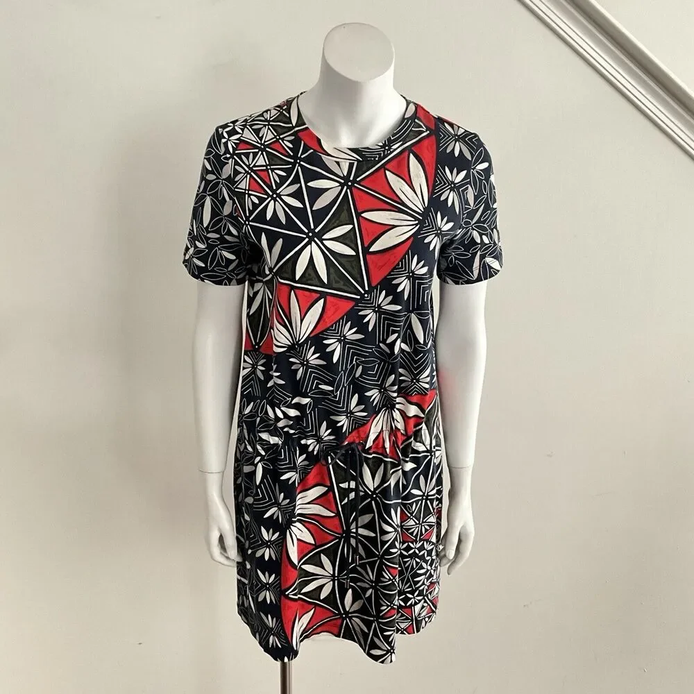 Tory Sport Geometric Pima Cotton Dress Blue XS